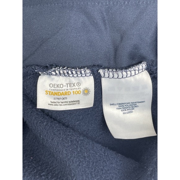 Lands' End Men's Large Fleece Snap Pullover Red Navy Colorblock Oeko-Tex - Picture 5 of 11